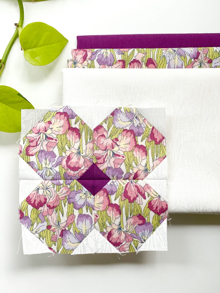 Flower Blossom block featuring Liberty fabrics