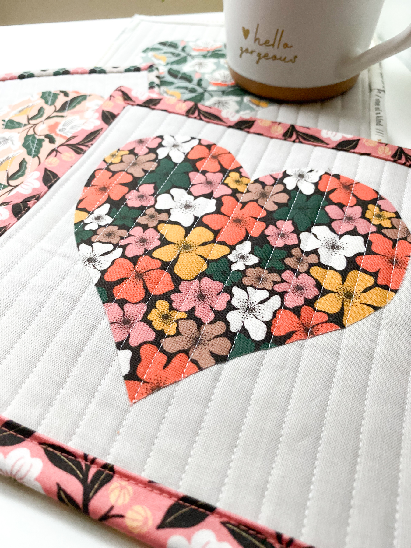 Heart Mug Rug Tutorial