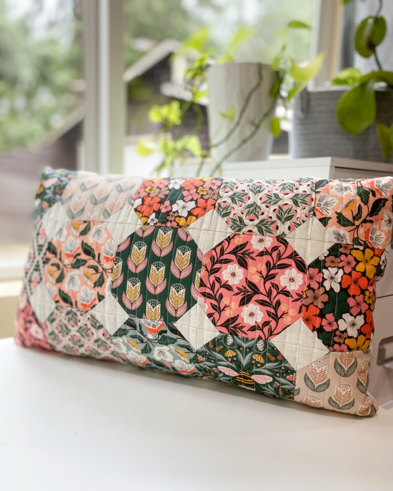 Honeycomb Pillow Pattern – Easy Lumbar Pillow with Zipper