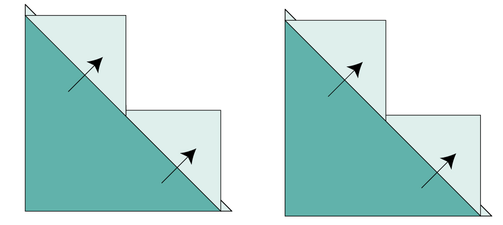 Press the seams toward the small squares.