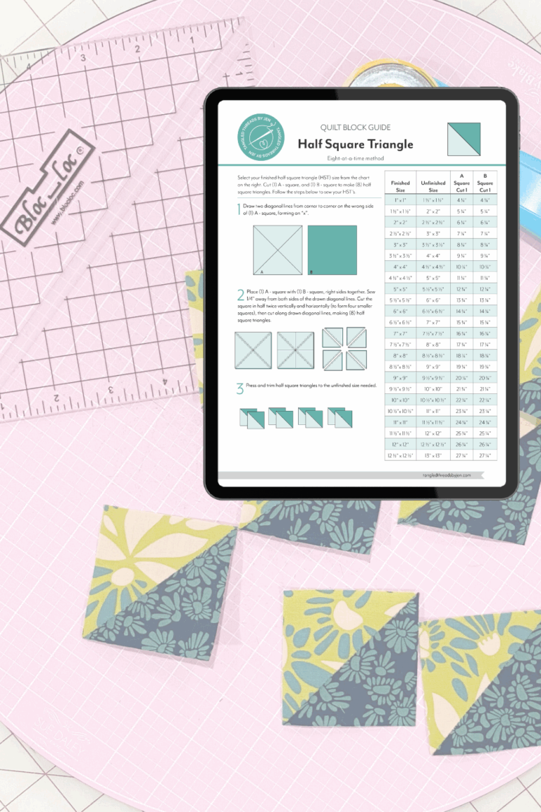 How to Make Half Square Triangles – 8 at a Time (With Free Cutting Chart!)