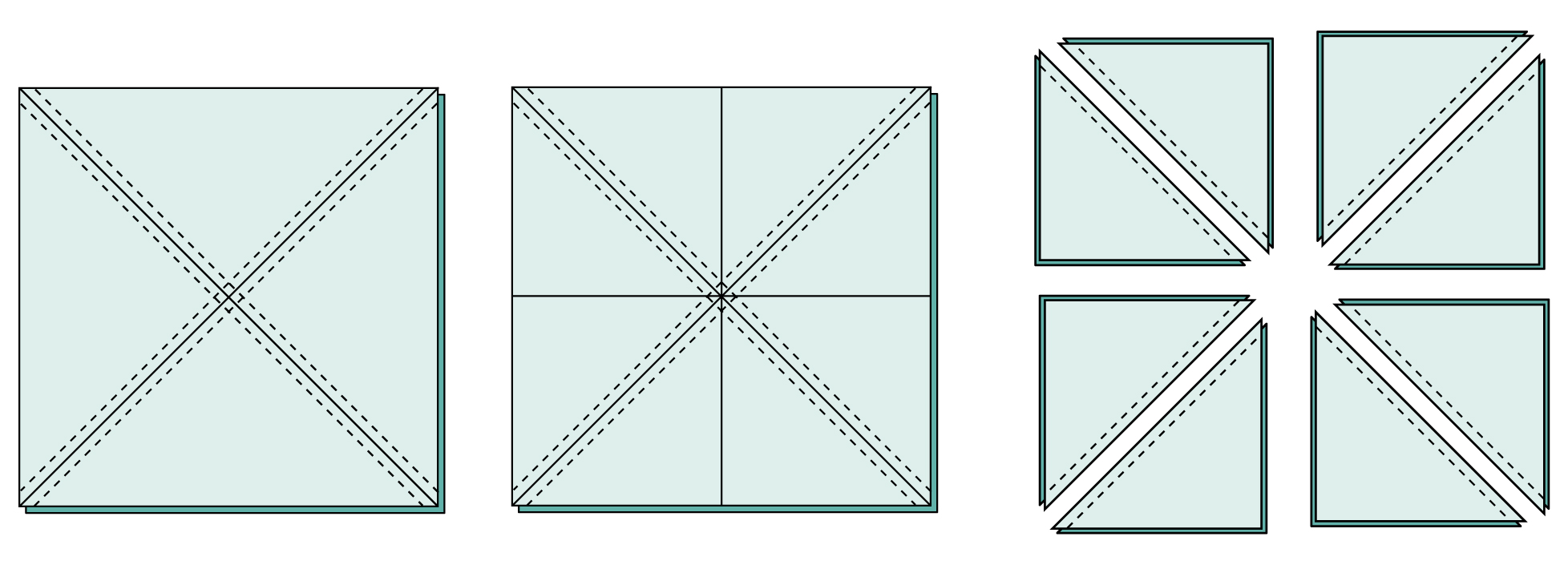 Half-square triangles made using the 8-at-a-time method for Moda Blockheads 6 Bellissimo Star block