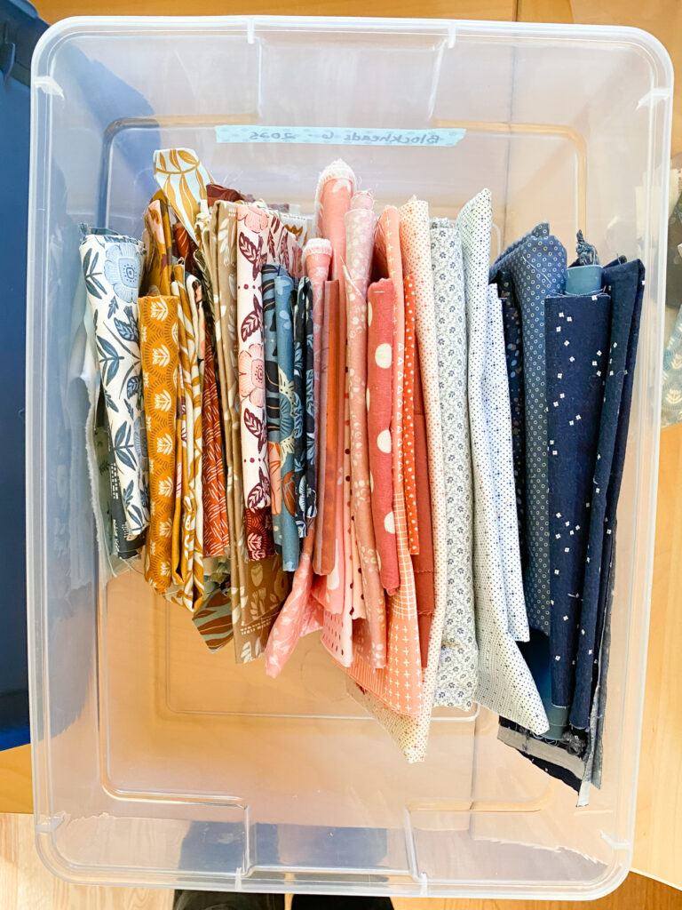 Moda Blockheads 6 Blocks 12, 13 & 14 fabric organization bin