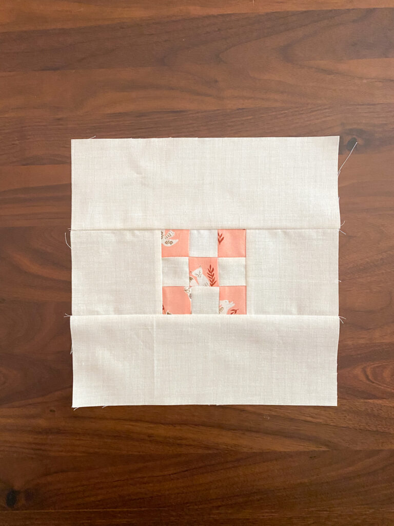 Moda Blockheads 6 Block 17 Ninth Wonder quilt block with Grasscloth Cotton background